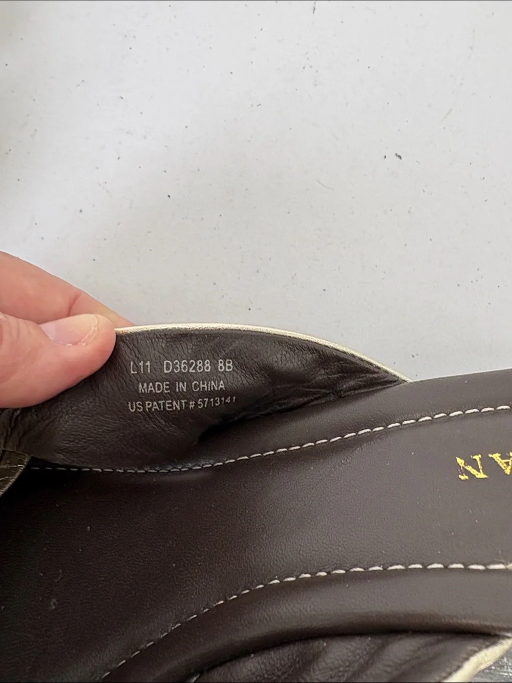 👔 Cole Haan leather wedge Metallic Gold Twisted Strap Slide Sandals